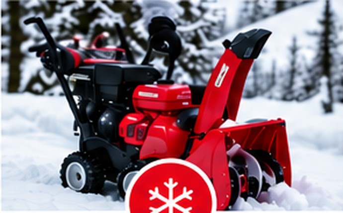 Snowblower in snow